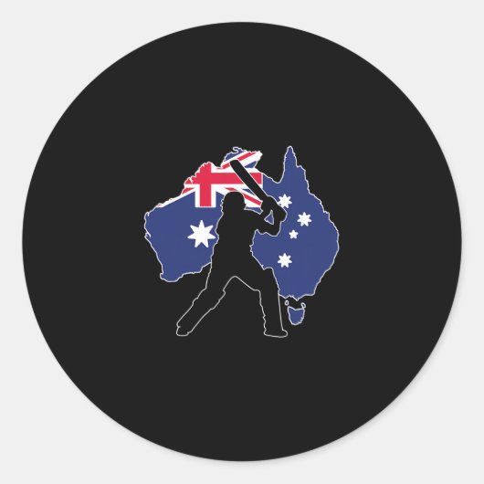 Australië Cricket Ronde Sticker (Voorkant)