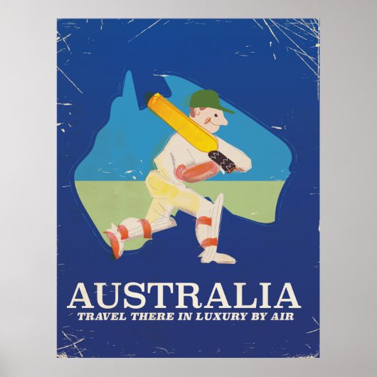 Australië Cricket Vintage reisposter Poster (Voorkant)