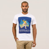 Australië Cricket Vintage reisposter T-shirt (Voorkant volledig)