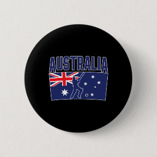 Australië Cricket (vlag En Tsman) Ronde Button 5,7 Cm