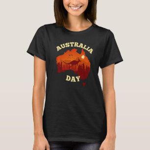 Australië Dag Australische Kaart Vlag Patriottisc T-shirt