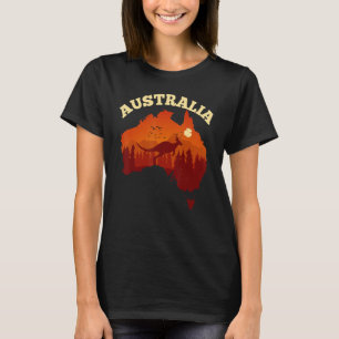 Australië Dag Australische Kaart Vlag Patriottisch T-shirt