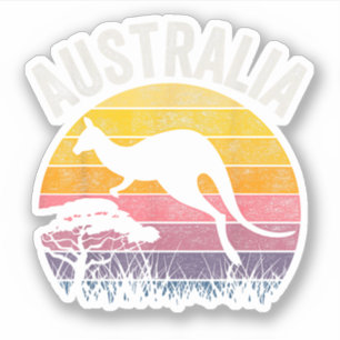 Australië Dag Grappige Australische Kangoeroe Retr Sticker