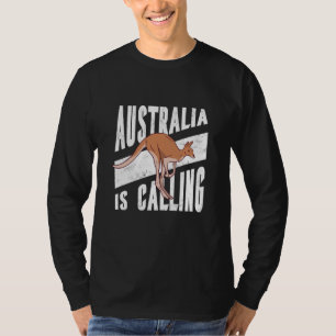Australië Dag Kangoeroe Australische Retro Gelukki T-shirt