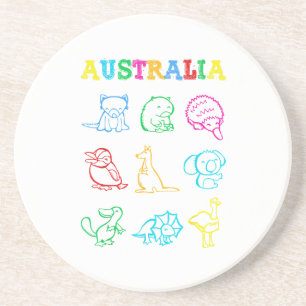 Australië Dag Peuter Shirt Grappige Dieren Austral Zandsteen Onderzetter