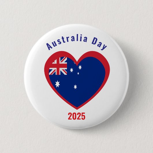 Australië dag vlag hart douane ronde button 5,7 cm (Voorkant)