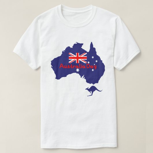 Australië Dag Vlagkaart T-shirt (Design voorkant)
