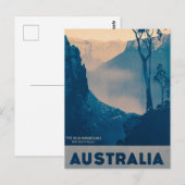 Australië, de blauwbergen Vintage-reis Briefkaart (Voorkant / Achterkant)