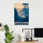 Australië, de blauwbergen Vintage-reis Poster (Thuiskantoor)