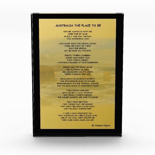 Australië de plaats om acrylblok te zijn fotoblokken (Voorkant)
