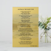 Australië de plaats om een papieren blad te worden (Staand voorkant)