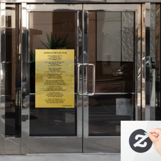 Australië de Plaats om Venster te zijn het Kopen Raamsticker (Kantoordeur)