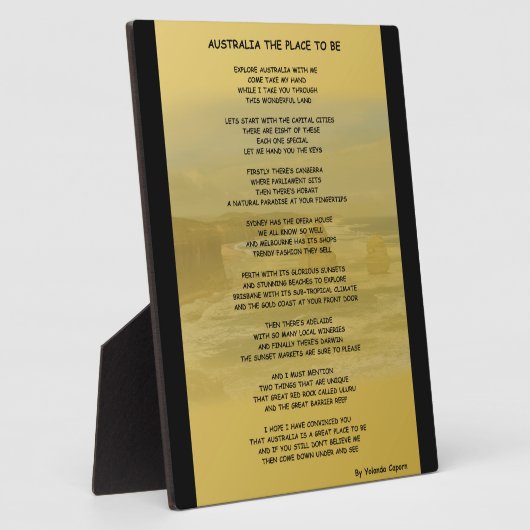 Australië de plaats van Plaque Fotoplaat (Zijkant)