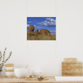 Australië, Devil's Marbles. Bolvormig zandsteen Poster (Keuken)
