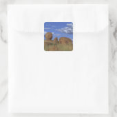 Australië, Devil's Marbles. Bolvormig zandsteen Vierkante Sticker (Tas)