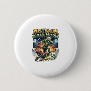 Australië Doel Modus Skelet Striker Naties Streetw Ronde Button 5,7 Cm