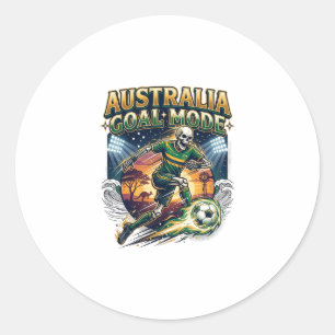 Australië Doel Modus Skelet Striker Naties Streetw Ronde Sticker