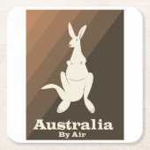 Australië door Air Kangaroo reisposter. Kartonnen Onderzetters (Voorkant)