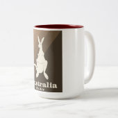 Australië door Air Kangaroo reisposter. Tweekleurige Koffiemok (Voorkant rechts)