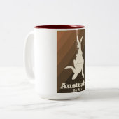 Australië door Air Kangaroo reisposter. Tweekleurige Koffiemok (Voorkant links)