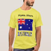 Australië en Australische vlag Zwart gepersonalise T-shirt (Voorkant)