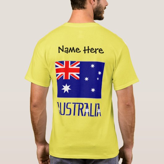 Australië en Australische vlag Zwart gepersonalise T-shirt (Achterkant)