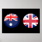 Australië en Britse vlaggen Poster (Voorkant)