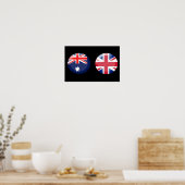 Australië en Britse vlaggen Poster (Keuken)