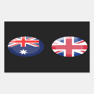 Australië en Britse vlaggen Rechthoekige Sticker