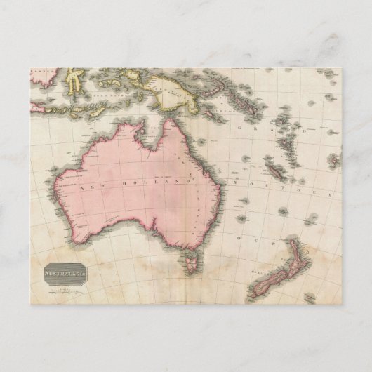 Australië en het zuidwestelijk deel van de Stille  Briefkaart (Voorkant)