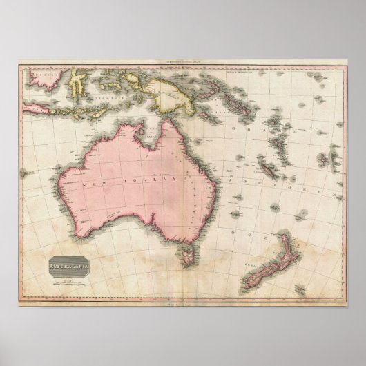 Australië en het zuidwestelijk deel van de Stille  Poster (Voorkant)