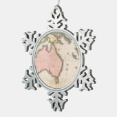 Australië en het zuidwestelijke deel van de Stille Tin Sneeuwvlok Ornament (Rechts)