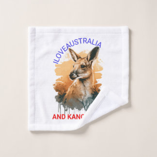 Australië en kangoeroes washandje