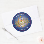 Australië Erfgoed Embleem Ronde Sticker (Envelop)