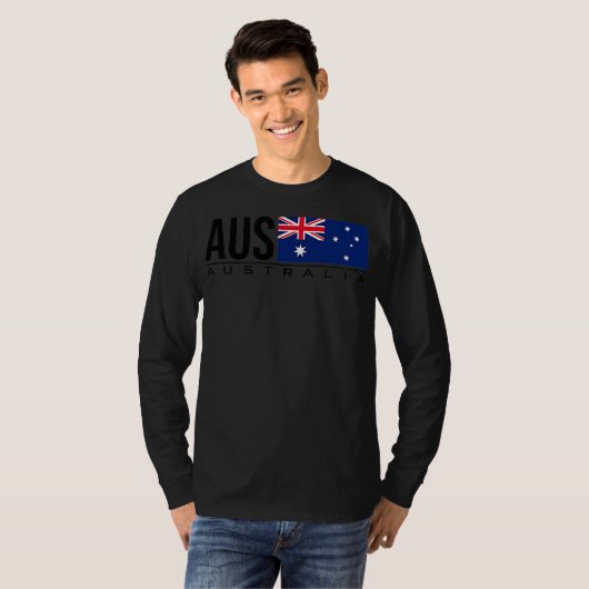 AUSTRALIË FLAG AUSTRALIAN LAND CODE AUS SPORTS T-SHIRT (Voorkant volledig)
