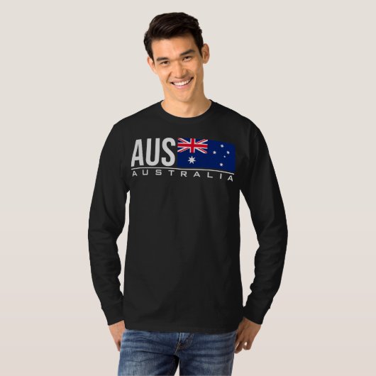 AUSTRALIË FLAG AUSTRALIAN LAND CODE AUS SPORTS T-SHIRT (Voorkant volledig)