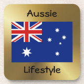 Australië Flag+Text Onderzetter (Voorkant)