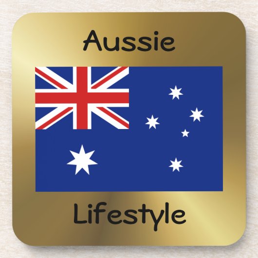 Australië Flag+Text Onderzetter (Voorkant)