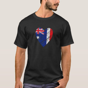 Australië Frankrijk Hart Franse vlag Australische T-shirt