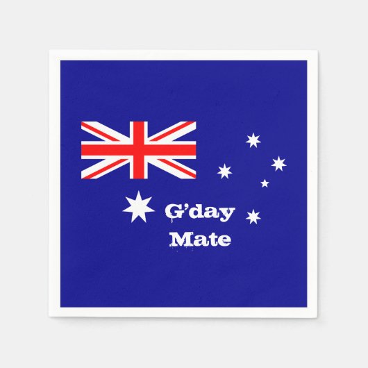 Australië, G-day Mate & Australische vlag / partij Servet (Voorkant)