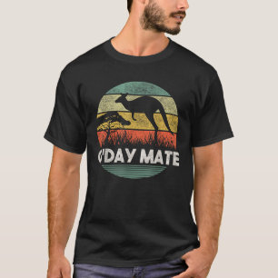 Australië G Day Mate Funny Kangaroo Australian Vin T-shirt