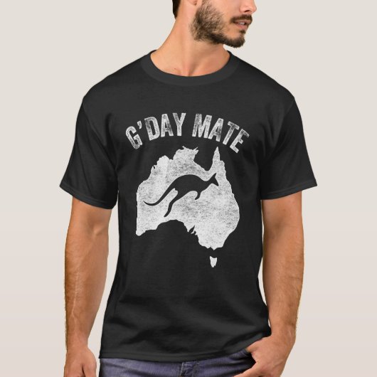 Australië G Day Mate Kangoeroe Australisch symbool T-shirt (Voorkant)