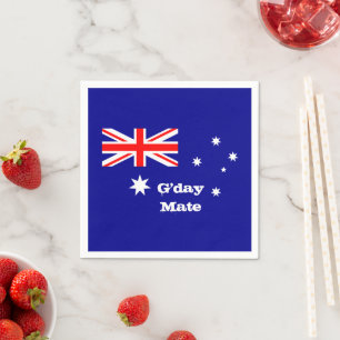 Australië, G'day Mate & Australische vlag / feest Servet