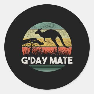 Australië G'Day Mate Kangoeroe Australisch Ronde Sticker