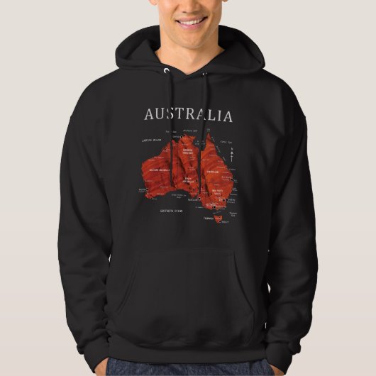 AUSTRALIË - GEDETAILLEERDE KAART HOODIE (Voorkant)