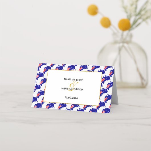 AUSTRALIË Gepersonaliseerd huwelijksfeest Plaatskaartje (Achterkant)