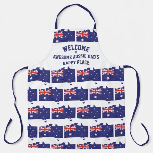 Australië GEWELDIGE AUSSIE DAD Happy Place Schort (Voorkant)