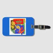 Australië - Golden WATTLE & zaadpeul - Blauw Bagagelabel (Voorkant (horizontaal))