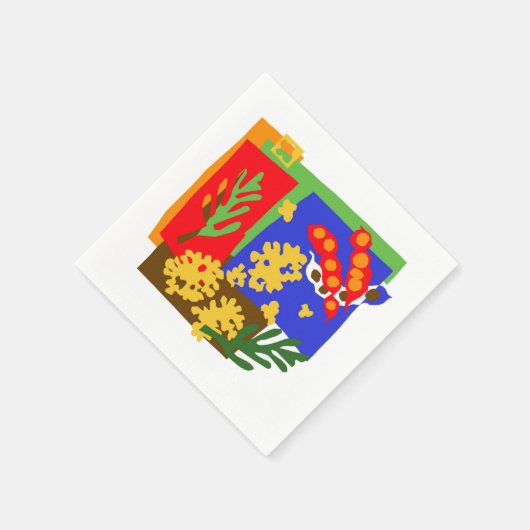 Australië - Golden WATTLE & zaadpeul Servet (Hoek)