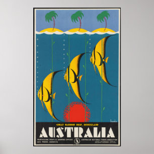 Australië - Great Barrier Reef Vintage Poster